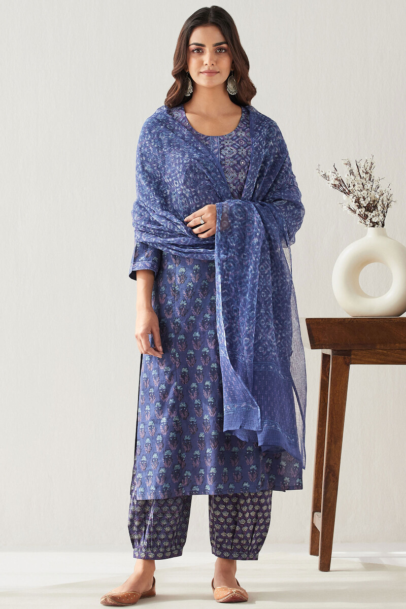 Akola Hand Block-Printed Cotton Izhaar Pants