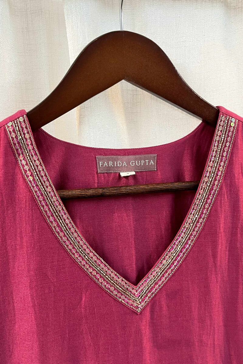FG Specials: 1 Of 1- Pink Handcrafted Chanderi Kurta