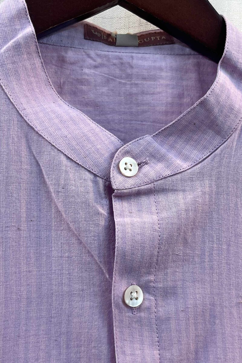 FG Specials: 1 Of 1- Men's Purple Handcrafted Cotton Shirt