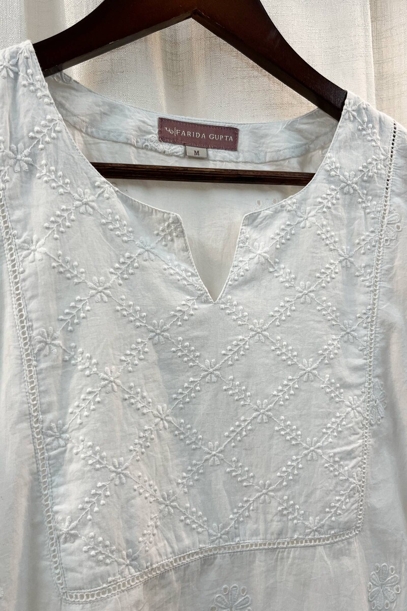 FG Specials: 1 of 1- White Handcrafted Cotton Top