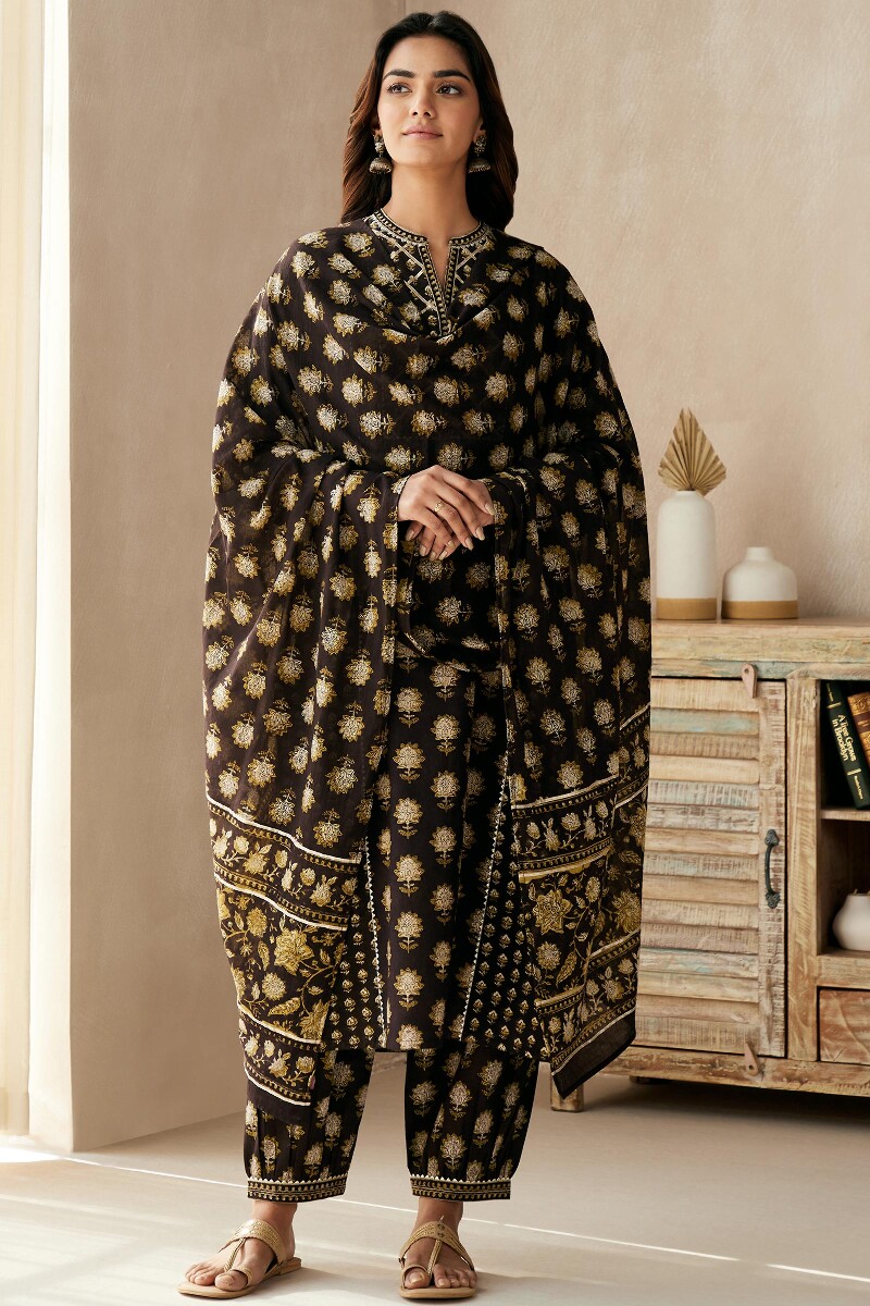 Bagru Hand Block-Printed Cotton Mul Dupatta