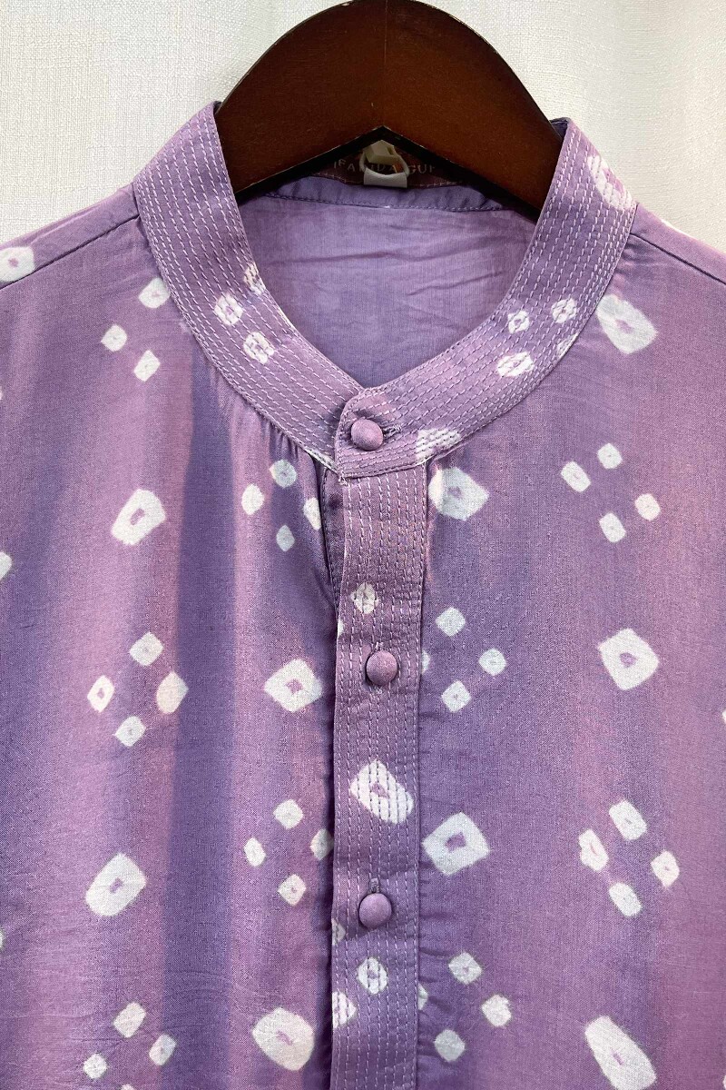 FG Specials: 1 Of 1- Men's Purple Handcrafted Modal Kurta