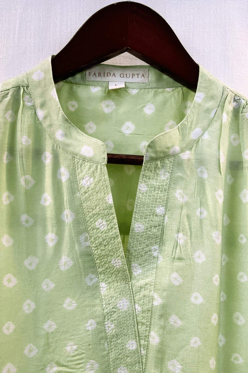Green Bandhani Top