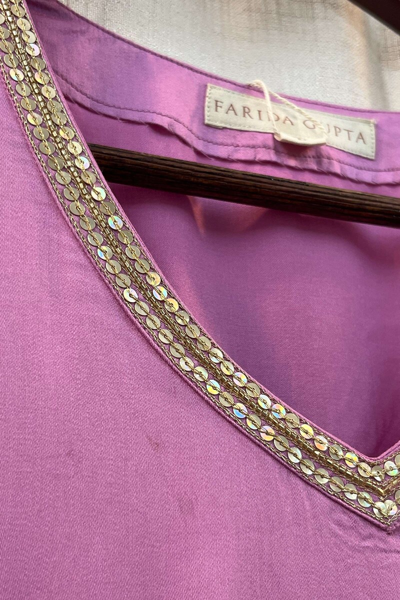 Purple Handcrafted Viscose Kurta