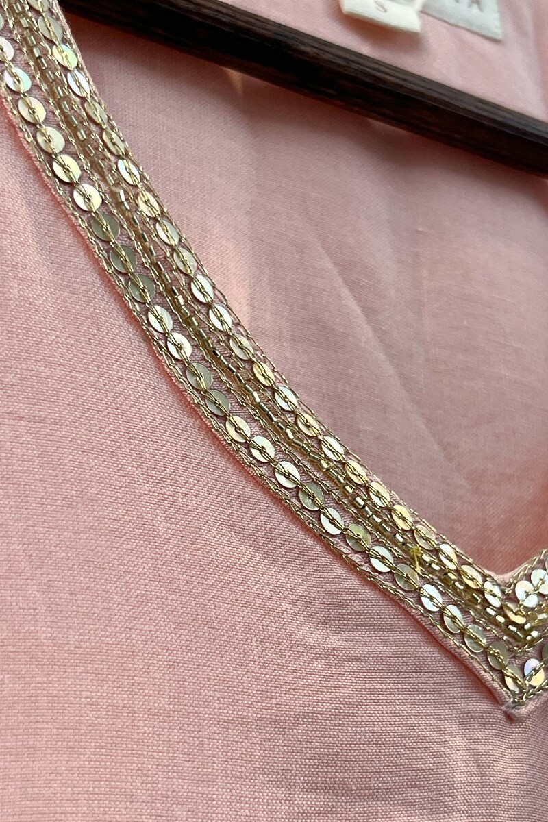 Pink Handcrafted Chanderi Kurta