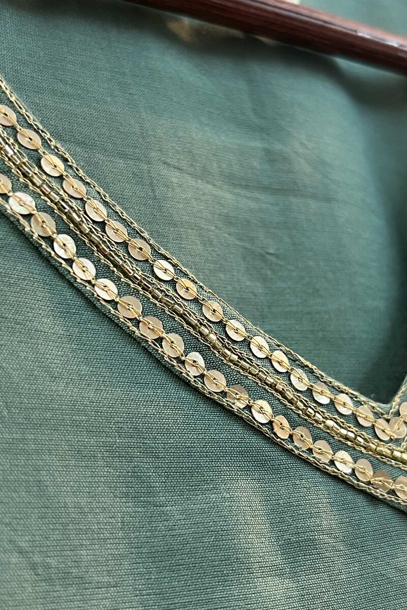 Green Handcrafted Chanderi Kurta