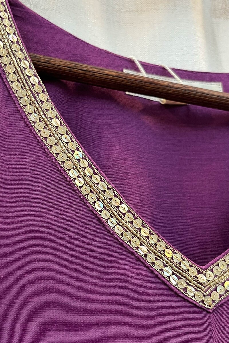 Purple Handcrafted Chanderi Kurta