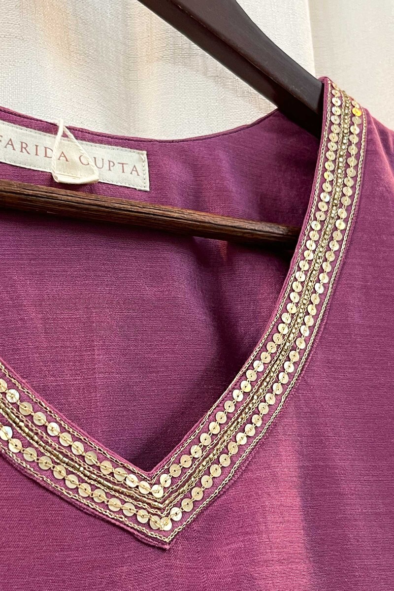 Purple Chanderi Kurta