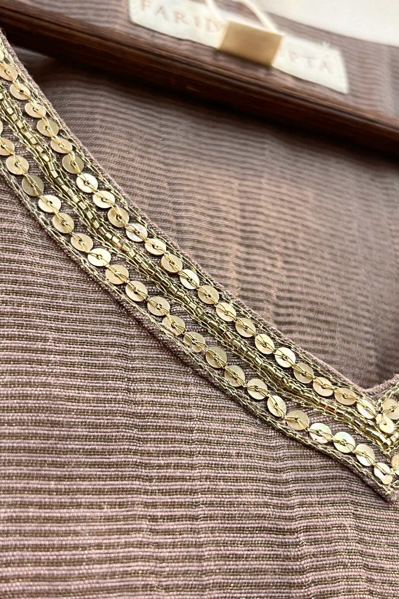 Brown Handcrafted Chanderi Kurta