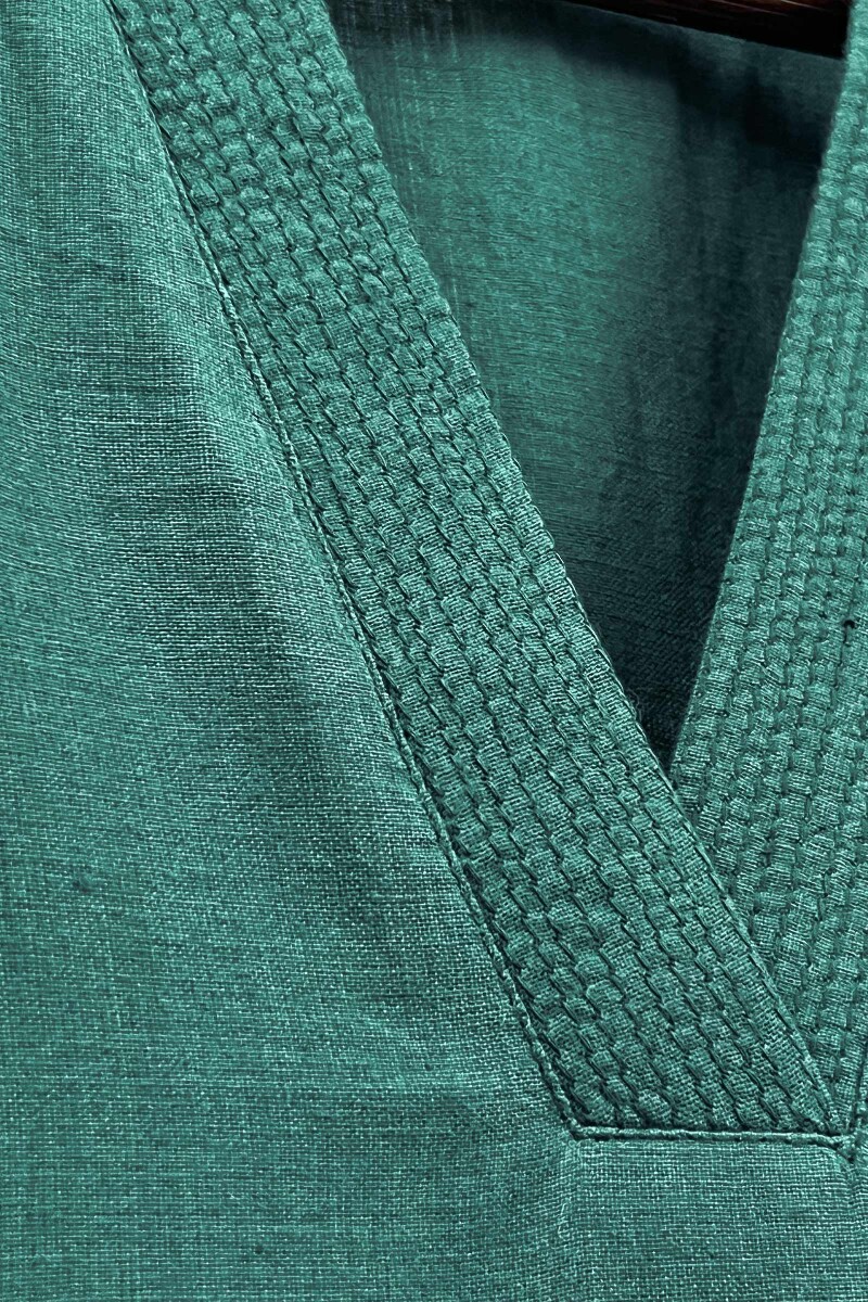Green Handcrafted Handloom Kurta