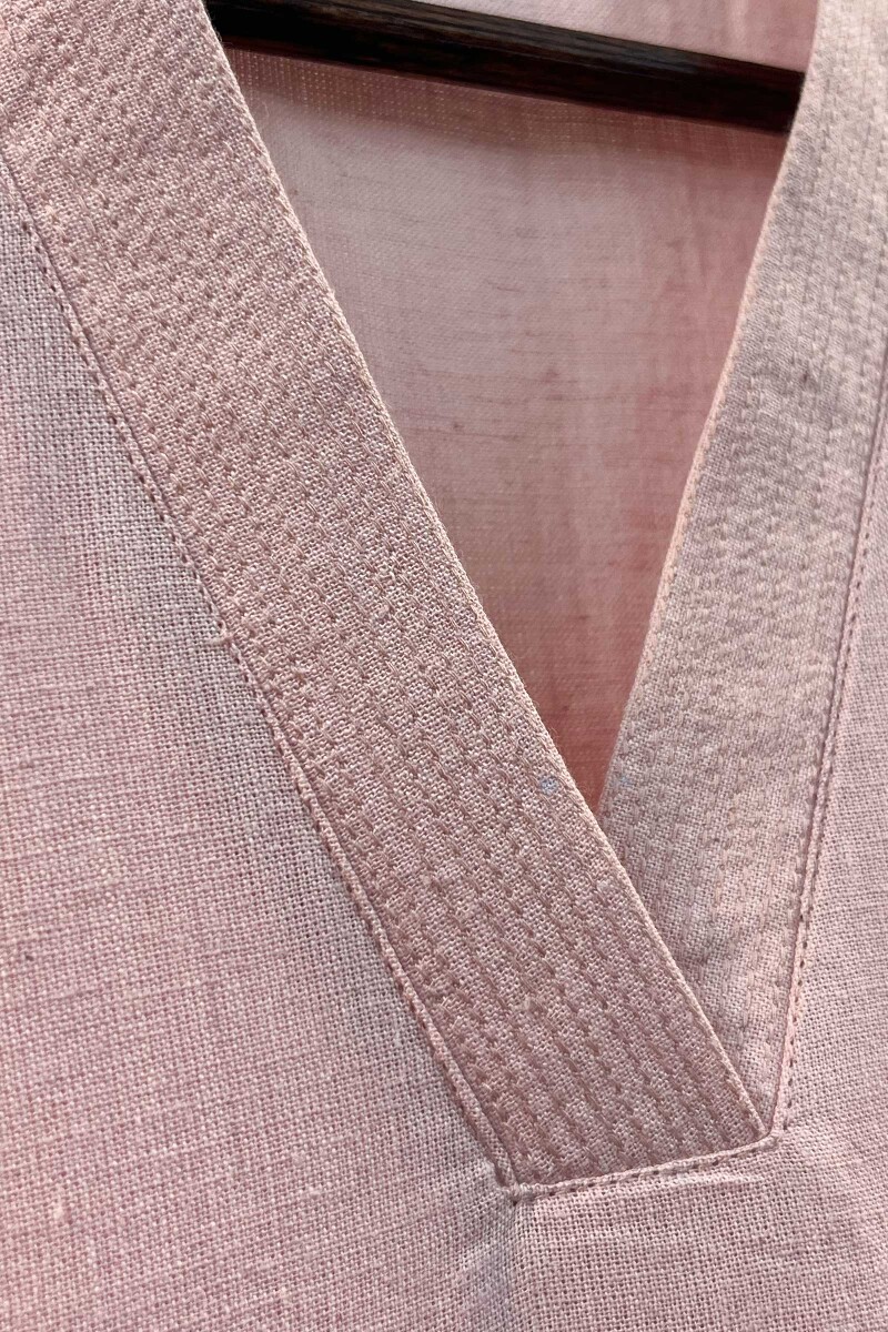 Light Pink Handcrafted Straight Handloom Cotton Kurta