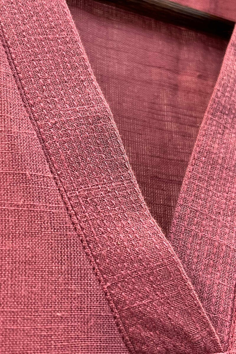 Pink Handcrafted Straight Handloom Cotton Kurta