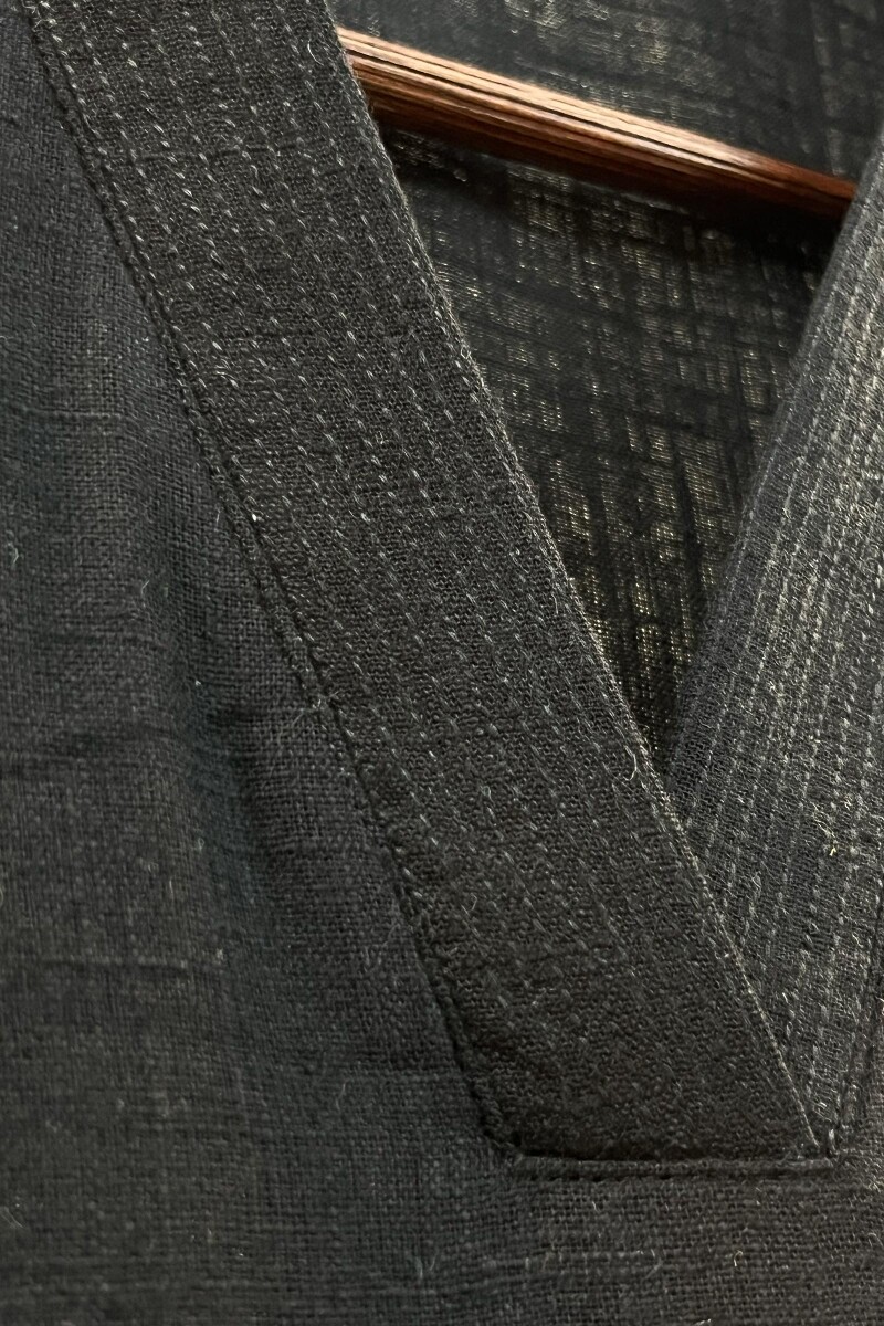 Black Handcrafted Straight Handloom Cotton Kurta