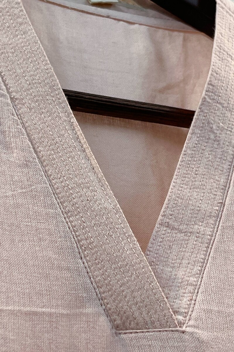 Light Pink Handcrafted Straight Handloom Cotton Kurta