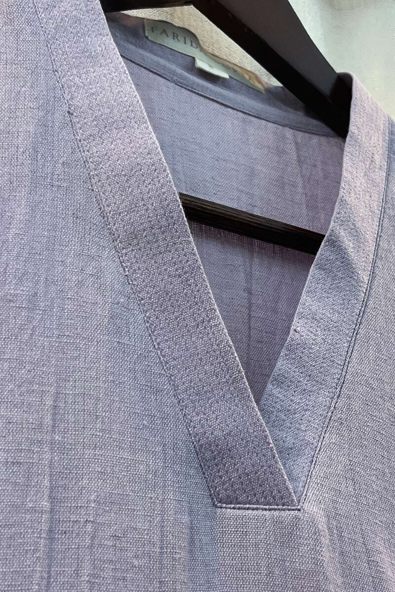 Light Purple Handcrafted Straight Handloom Cotton Kurta