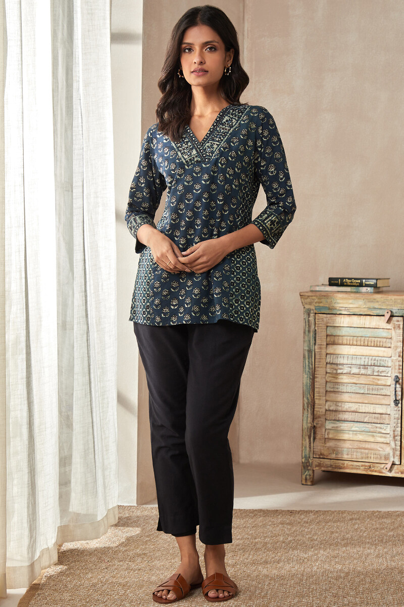 Bagru Hand Block-Printed Cotton Top