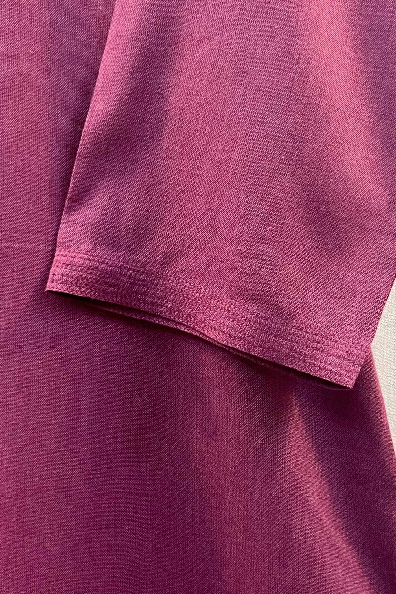 Mauve Handcrafted Straight Handloom Cotton Kurta