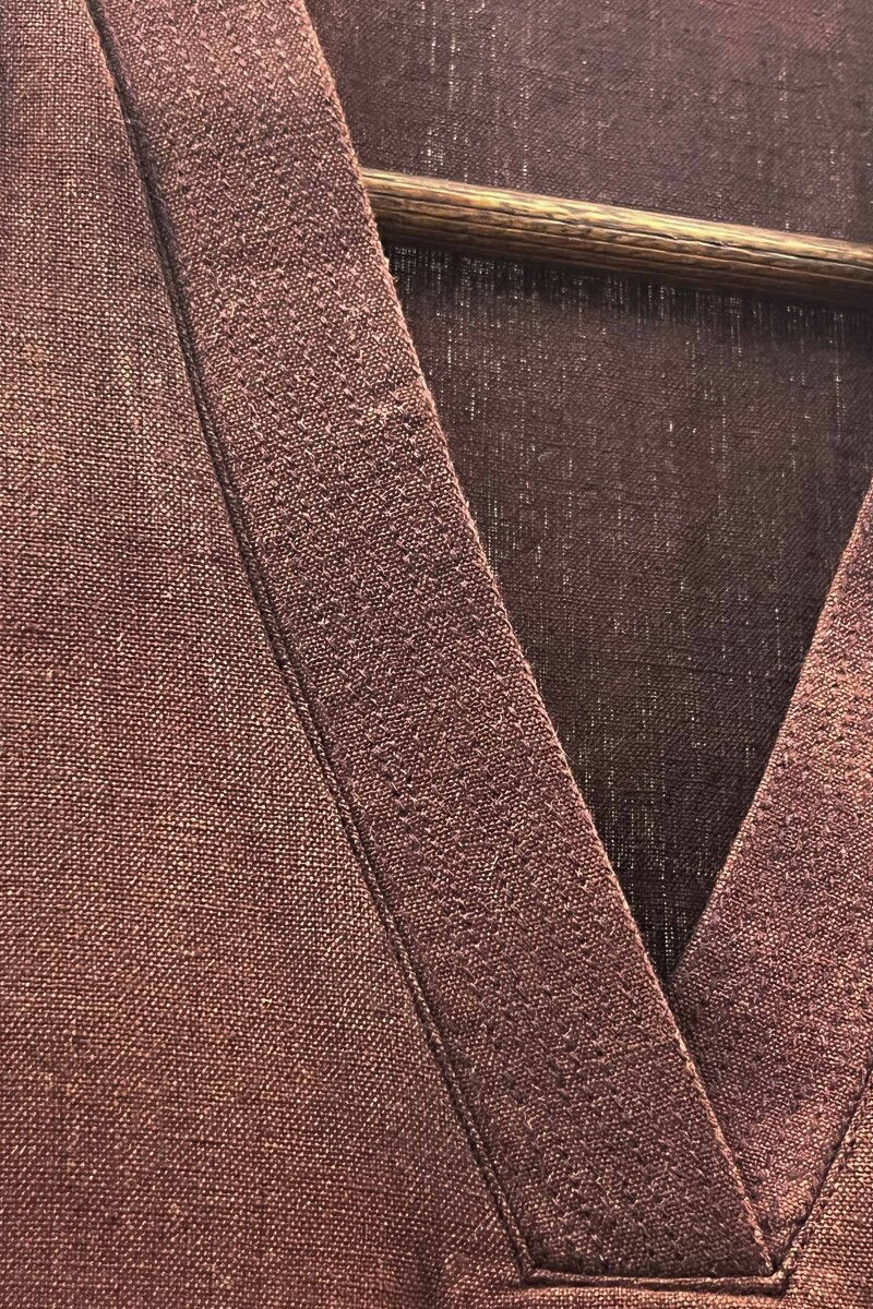 Maroon Handcrafted Straight Handloom Cotton Kurta