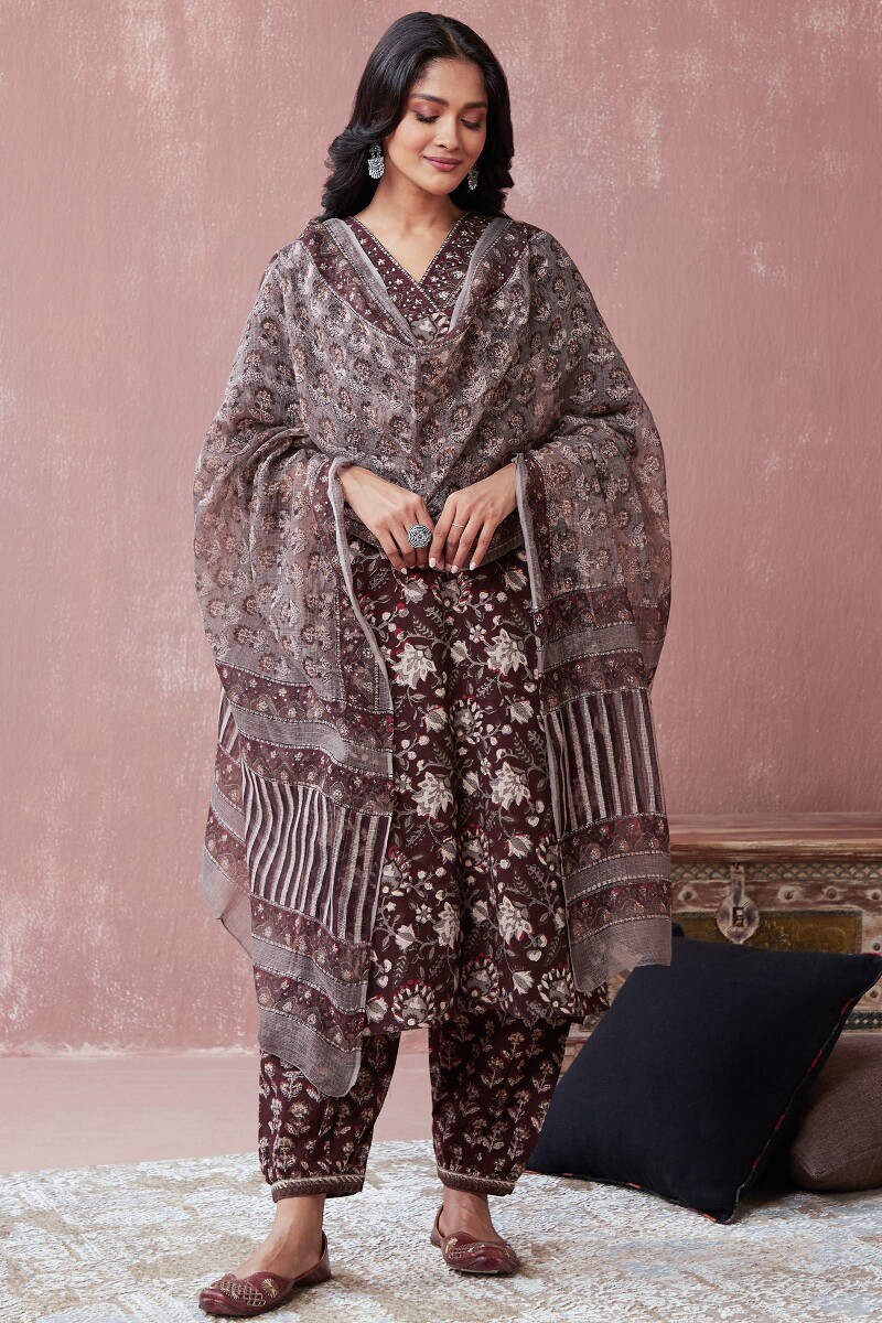 Bagru Hand Block-Printed Kota Dupatta