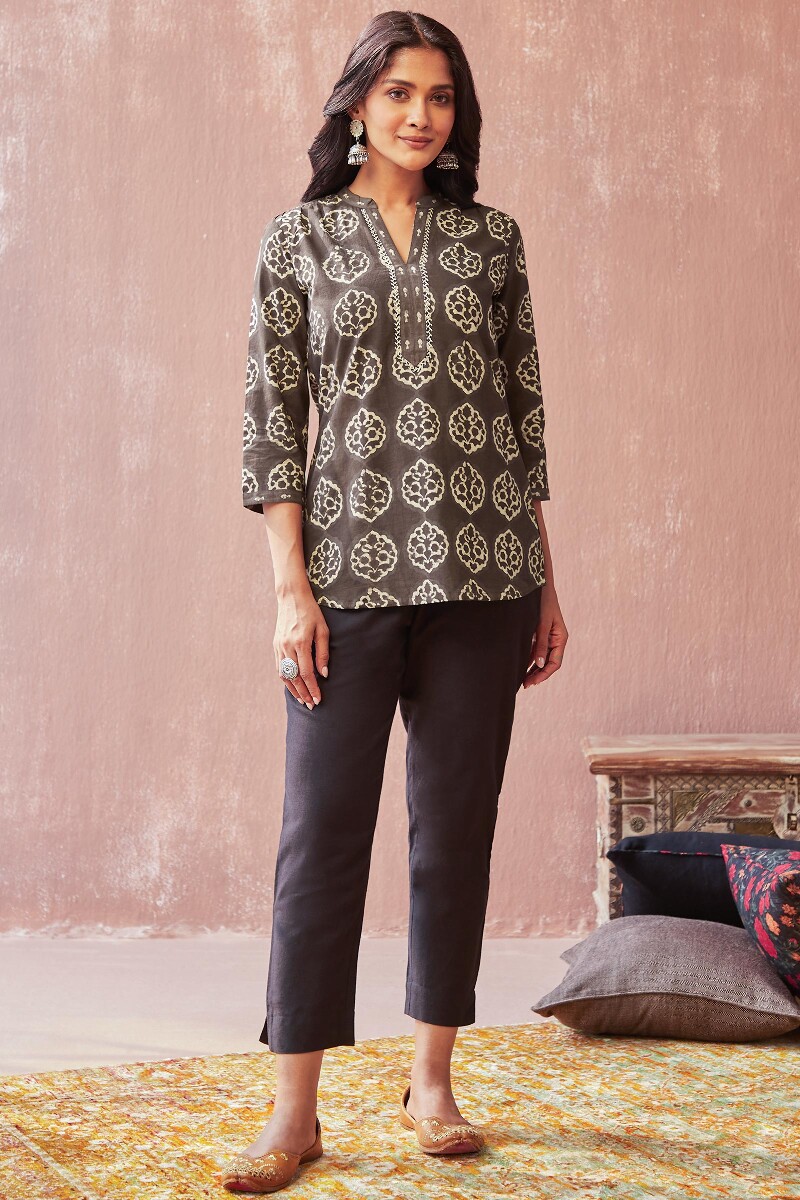 Akola Hand Block-Printed Cotton Top