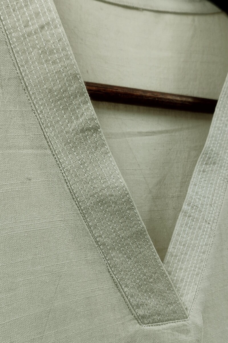 Mint Green Handcrafted Straight Handloom Cotton Kurta