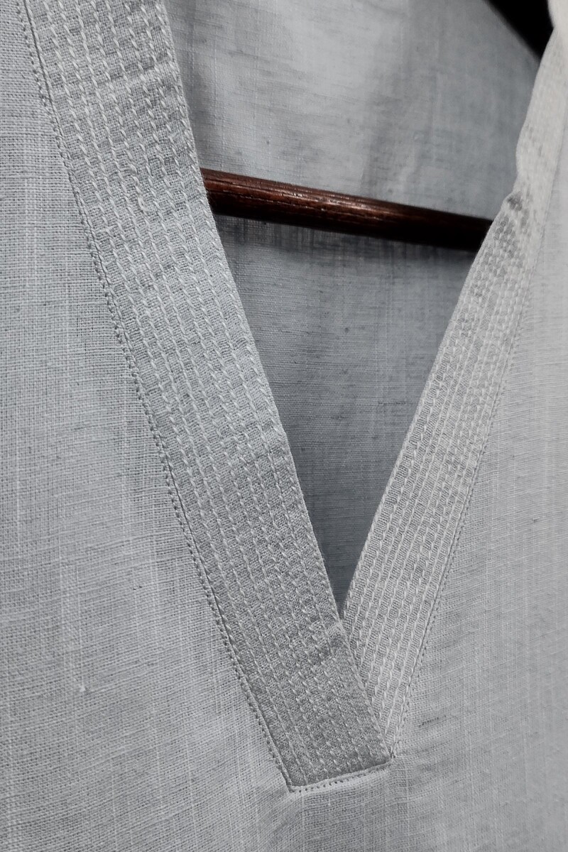 Sky Blue Handcrafted Straight Handloom Cotton Kurta
