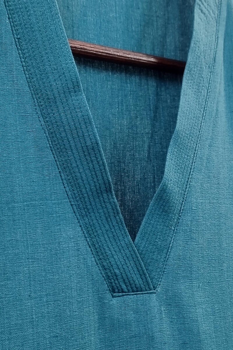 Pine Green Handcrafted Straight Handloom Cotton Kurta