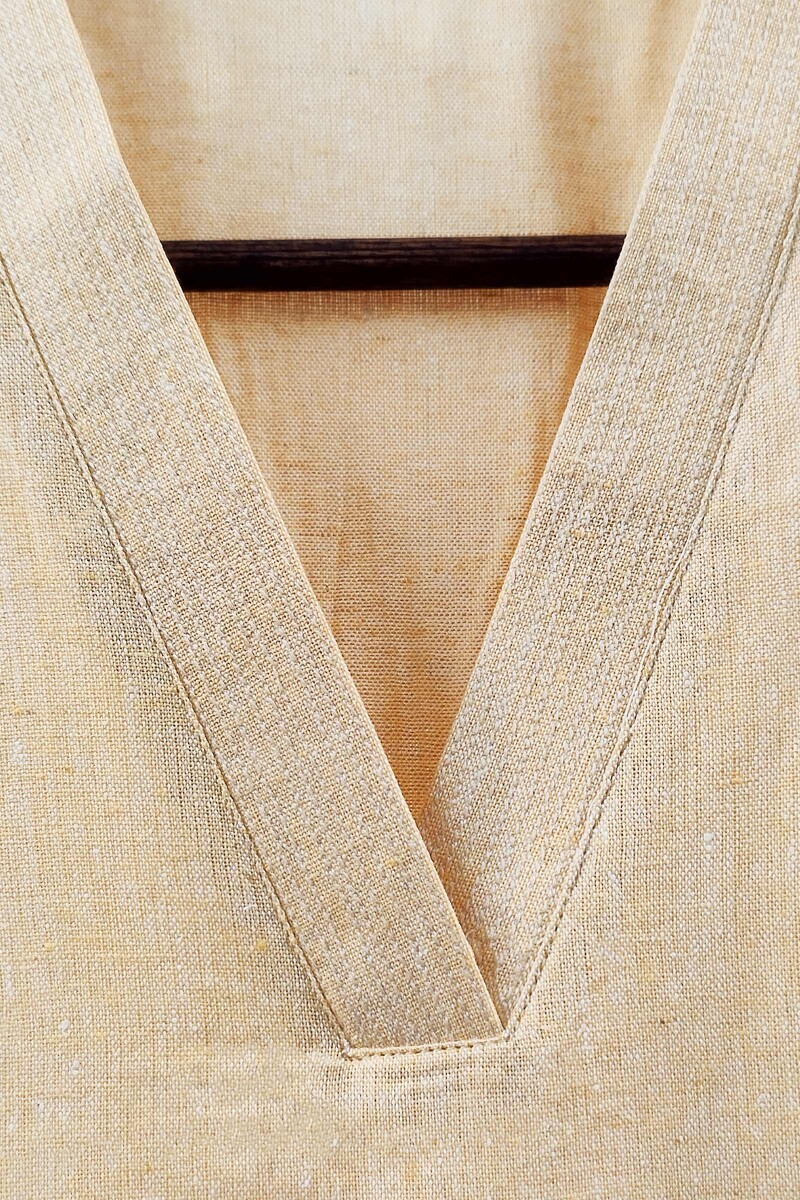 Light Yellow Handcrafted Straight Handloom Cotton Kurta
