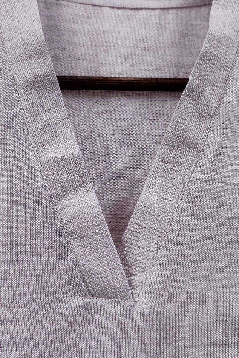 Purple Handcrafted Straight Handloom Cotton Kurta