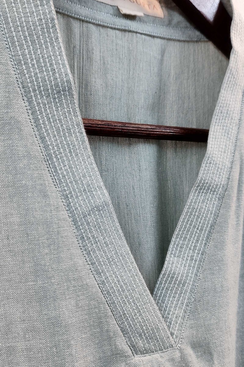 Green Handcrafted Straight Handloom Cotton Kurta