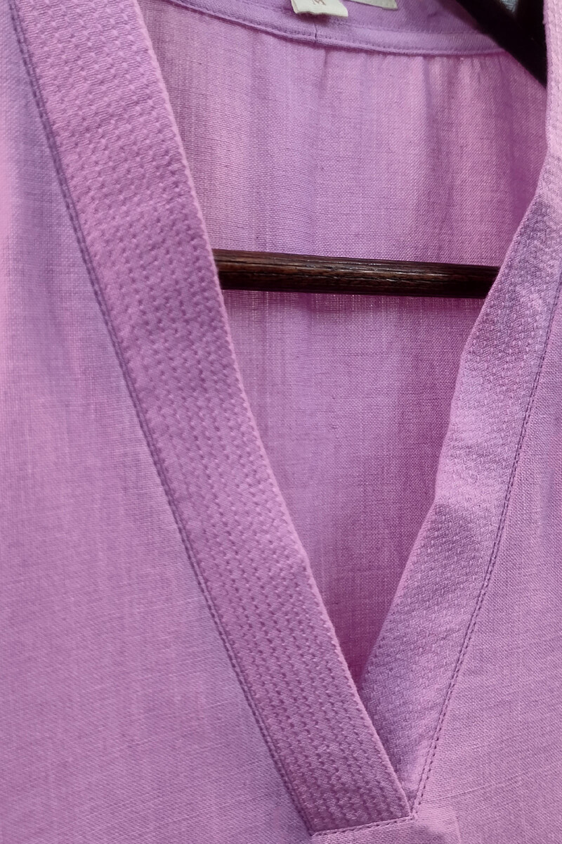 Light Purple Handcrafted Straight Handloom Cotton Kurta