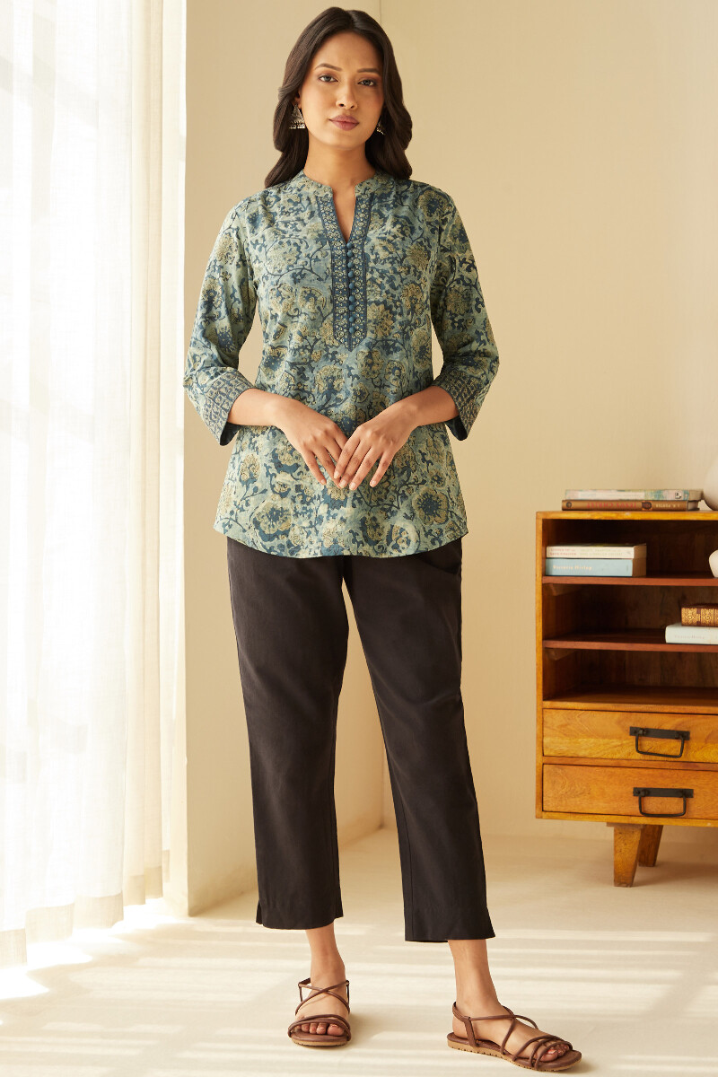 Akola Hand Block-Printed Cotton Top