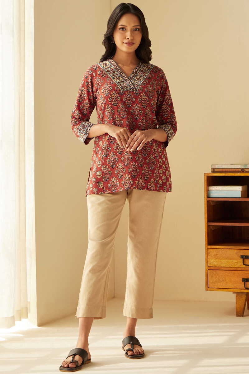 Bagru Hand Block-Printed Cotton Top