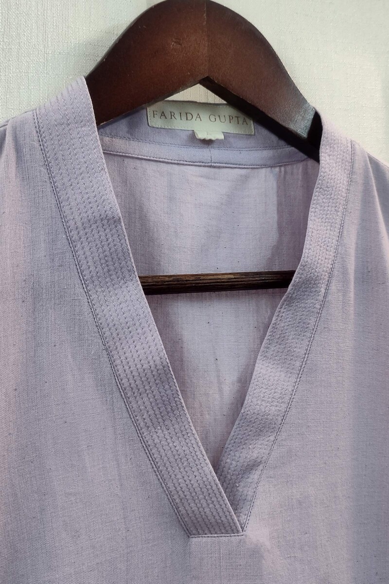 Light Purple Handcrafted Straight Handloom Cotton Kurta