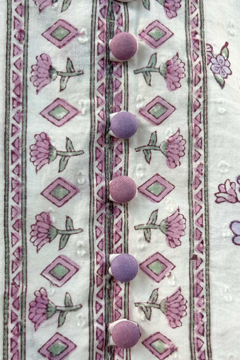 FG Specials: 1 of 1- White Hand Block-Printed Cotton Kurta