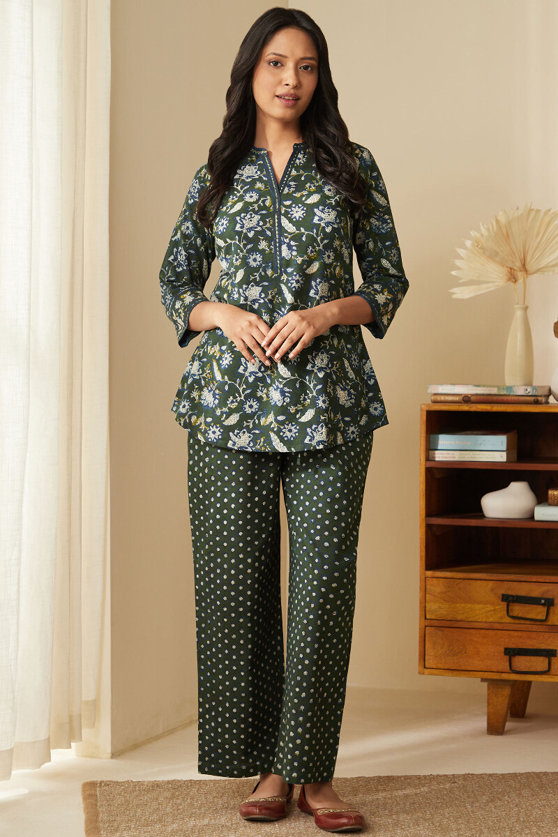 Bagru Hand Block-Printed Cotton Loungewear Set