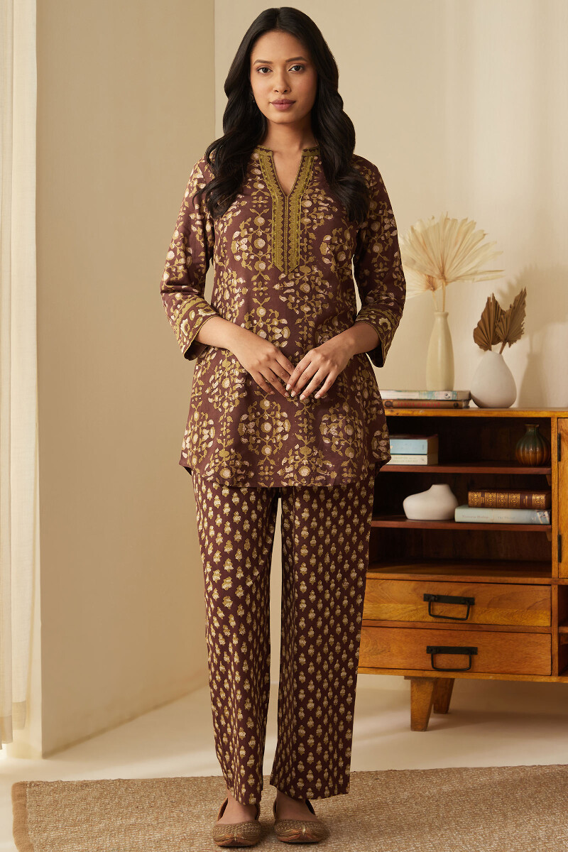Bagru Hand Block-Printed Cotton Loungewear Set