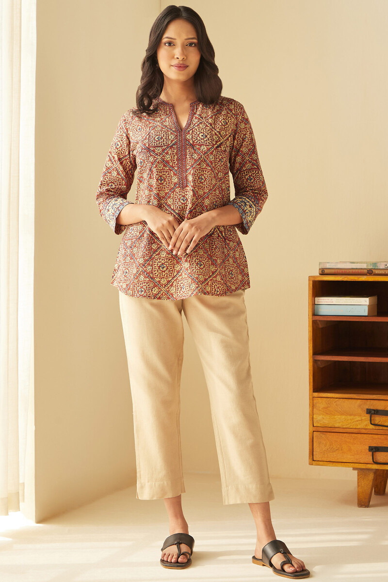 Bagru Hand Block-Printed Cotton Top