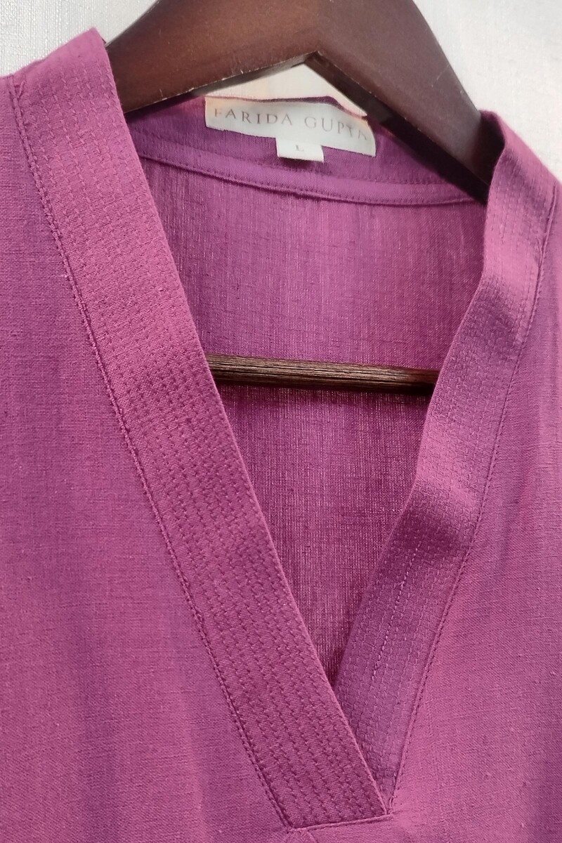 Plum Handcrafted Straight Handloom Cotton Kurta