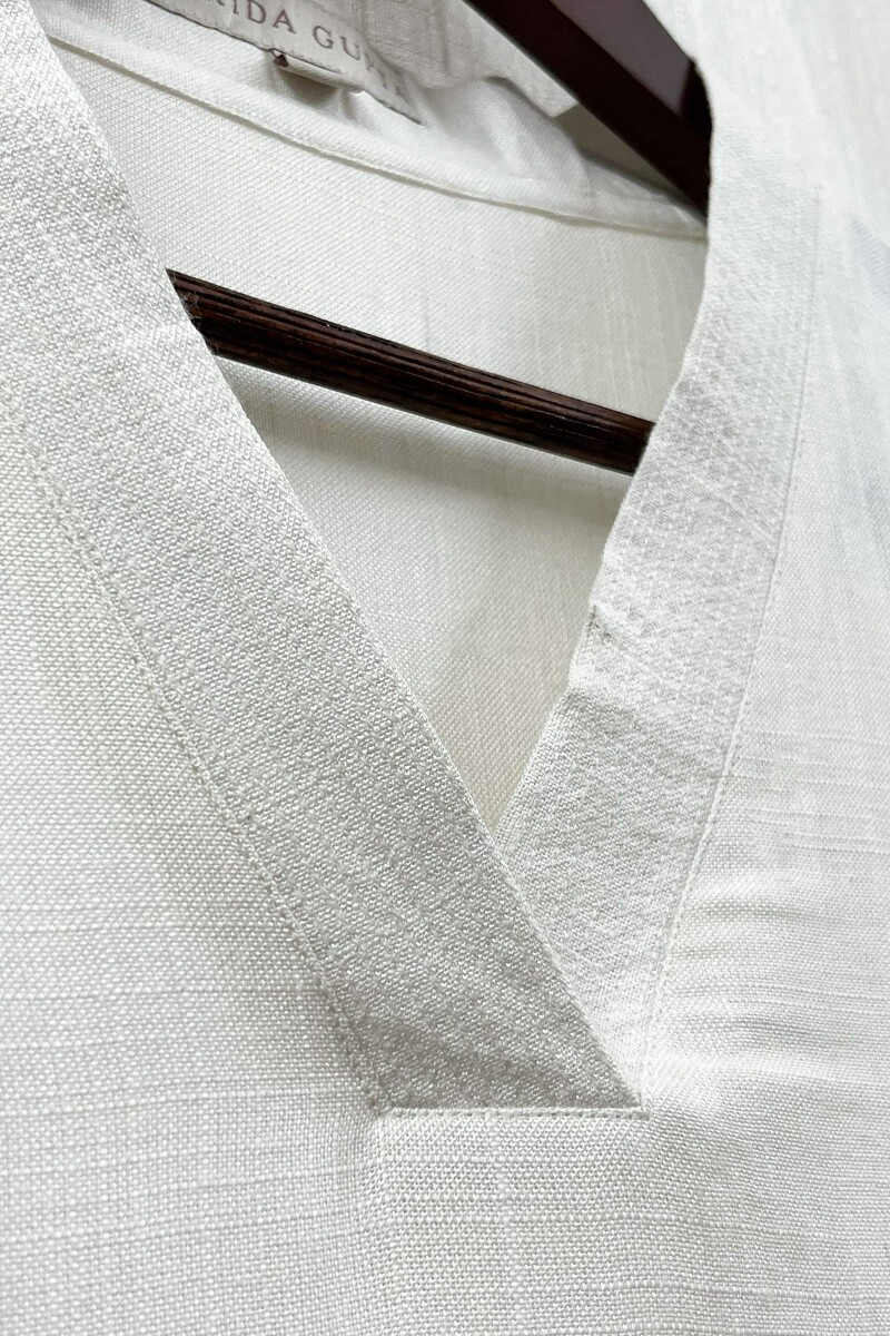 White Handcrafted Straight Handloom Cotton Kurta