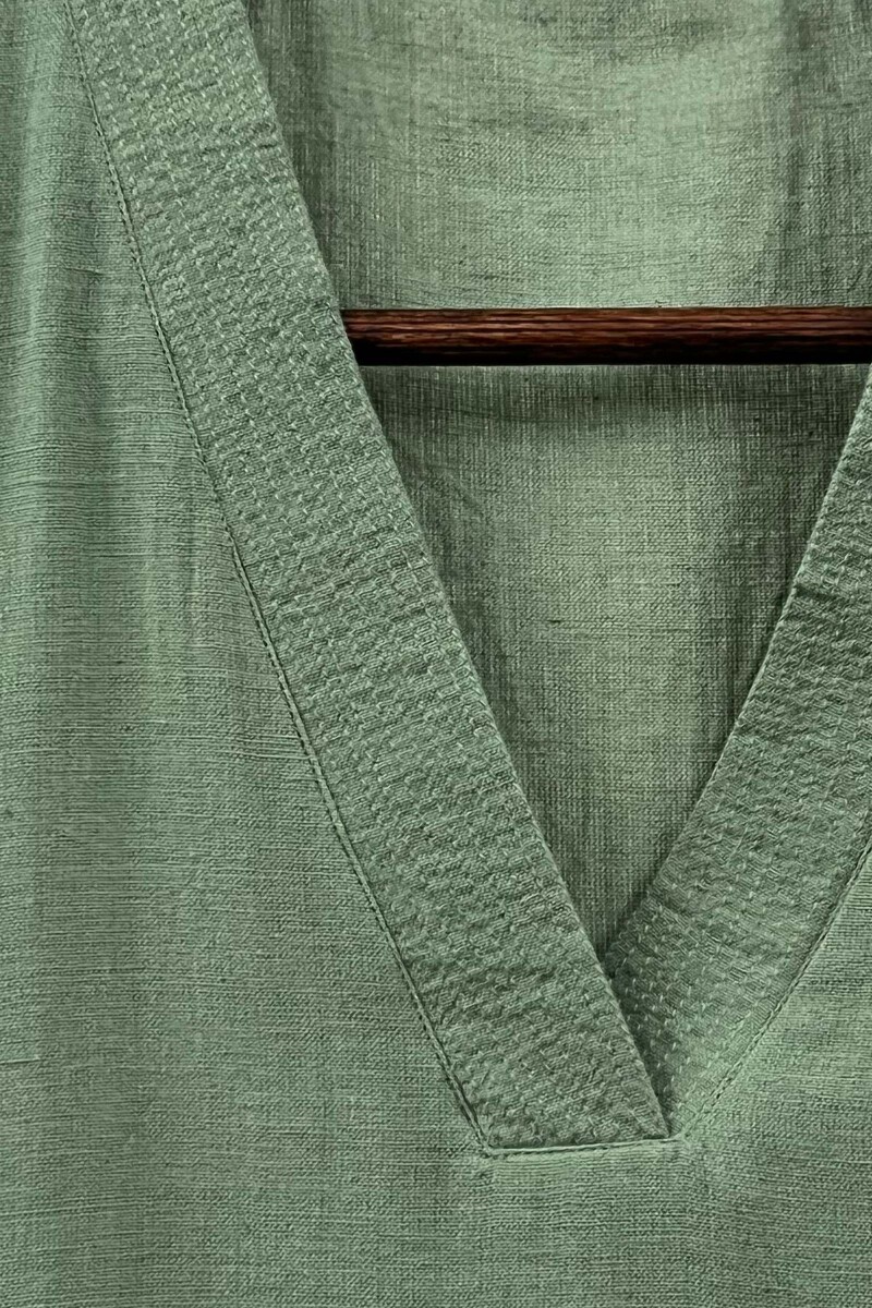 Light Green Handcrafted Straight Handloom Cotton Kurta