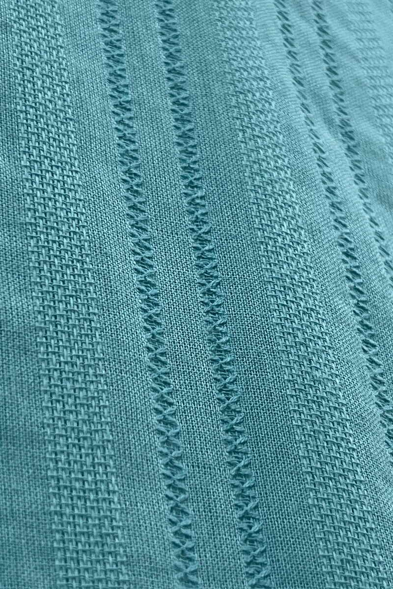 Sky Blue Handcrafted Straight Cotton Dobby Kurta