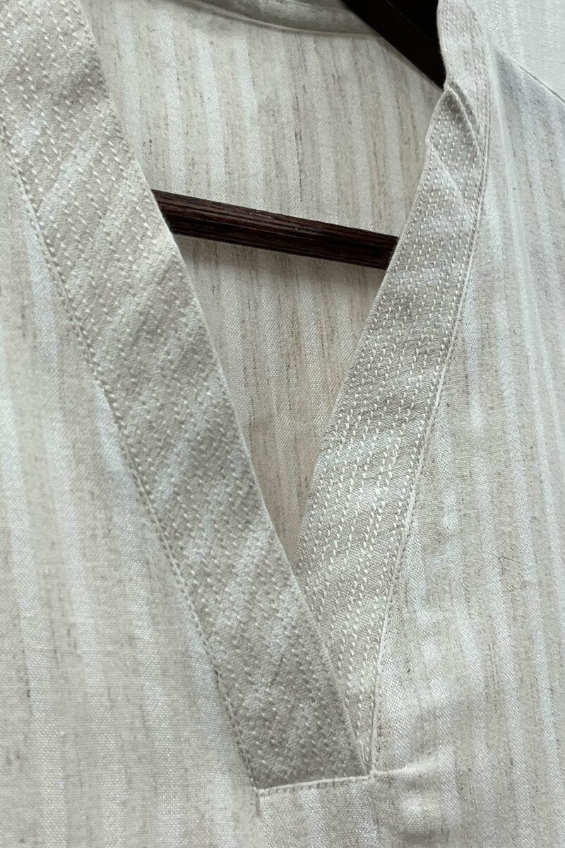Off-White Handcrafted Straight Handloom Cotton Kurta