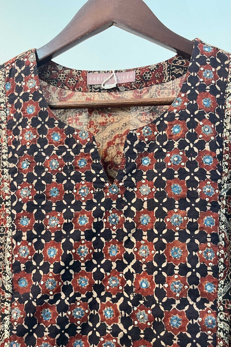 FG Specials: 1 of 1- Black Hand Block-Printed Cotton Kurta