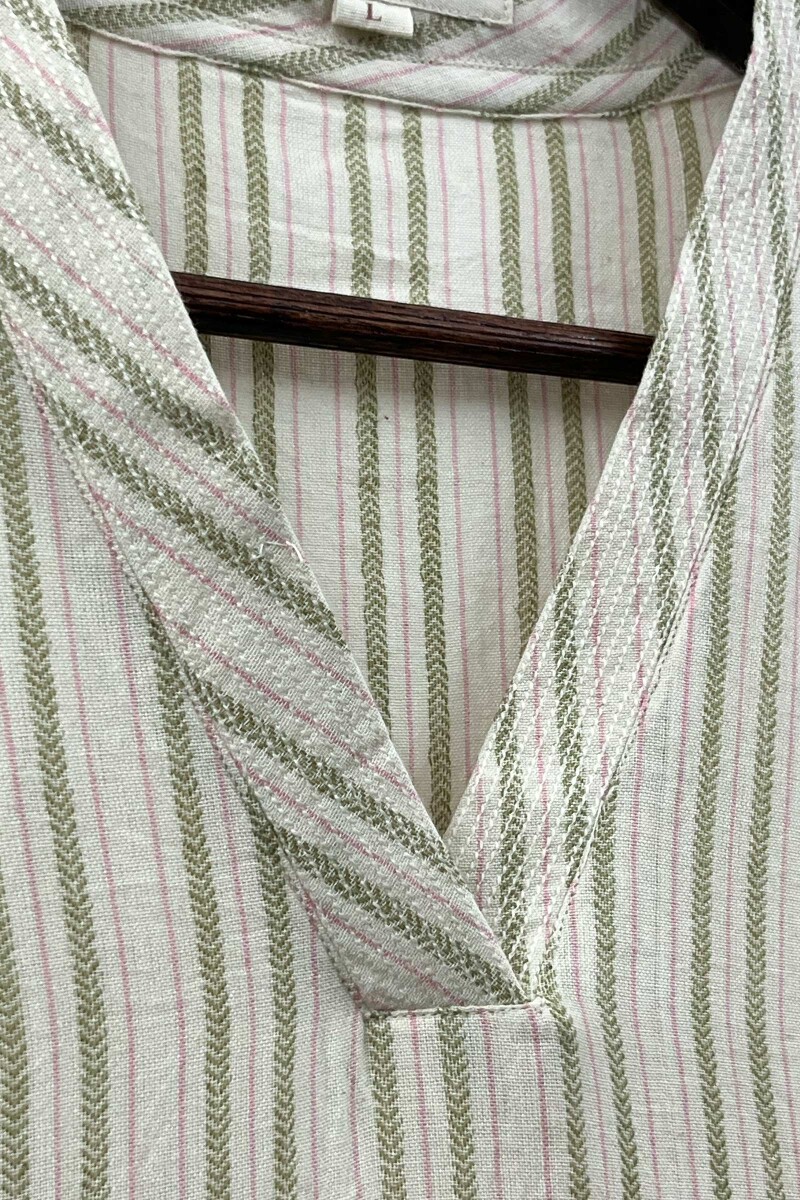 Cream Handcrafted Straight Handloom Cotton Kurta