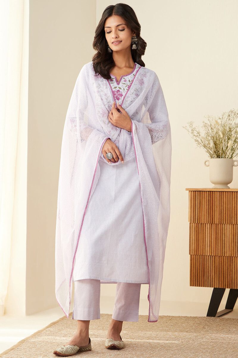 Purple Handcrafted Kota Dupatta