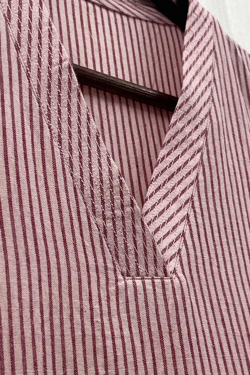 Light Pink Handcrafted Straight Handloom Cotton Kurta
