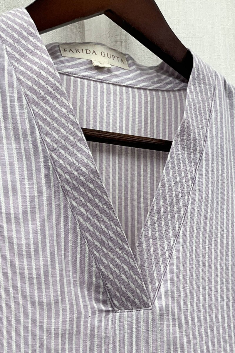 Light Purple Handcrafted Straight Handloom Cotton Kurta