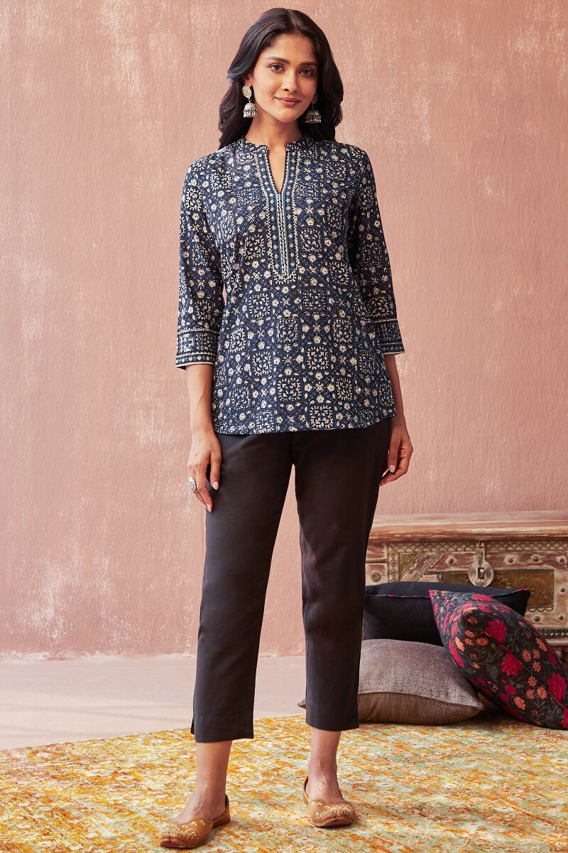 Bagru Hand Block-Printed Cotton Top