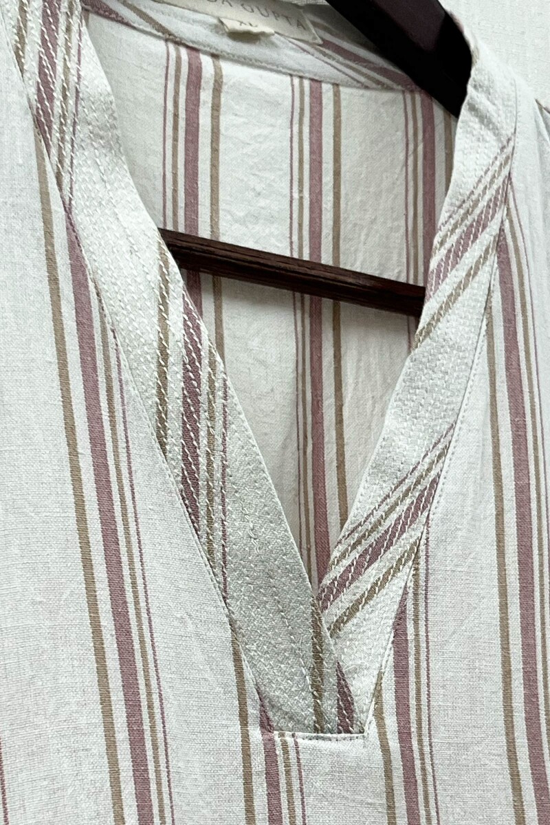 White Handcrafted Straight Handloom Cotton Kurta